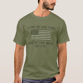 T-shirt BDU Drapeau américain vert