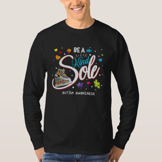 T-shirt Be A Kind Sole Autism Awareness Rainbow Trendy Puz (Devant)