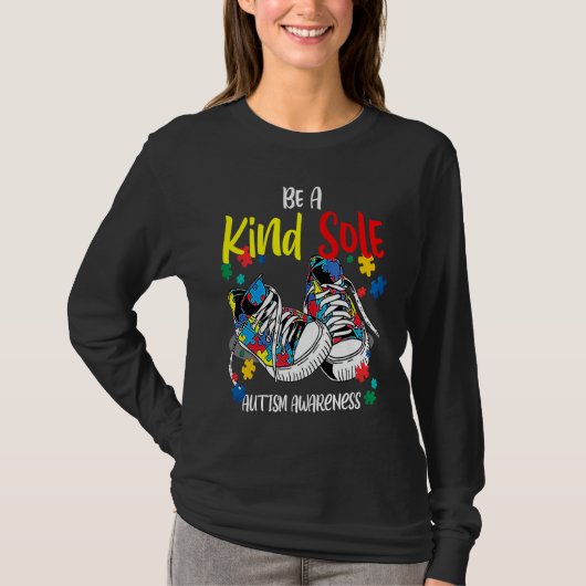 T-shirt Be A Kind Sole Autism Awareness Rainbow Trendy Puz (Devant)