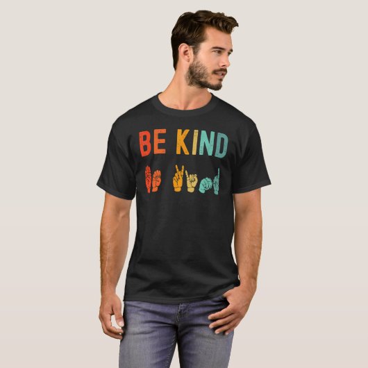 T-shirt Be enfant Hand Signal Sign Language Unity Day Anti (Devant entier)