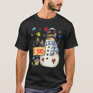 T-shirt Be Genre Snowman Puzzle Sensibilisation sur l'auti