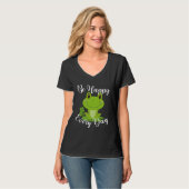 T-shirt Be Happy Every Day Cute Frog Graphic Motivational (Devant entier)