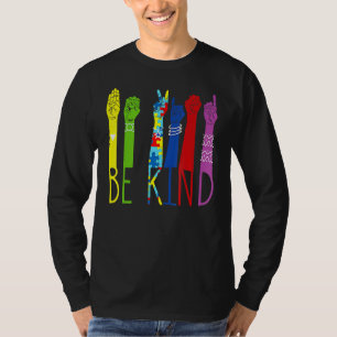 T-shirt Be Kind American Sign Language Main Autism Award