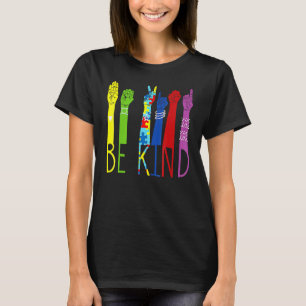 T-shirt Be Kind American Sign Language Main Autism Award