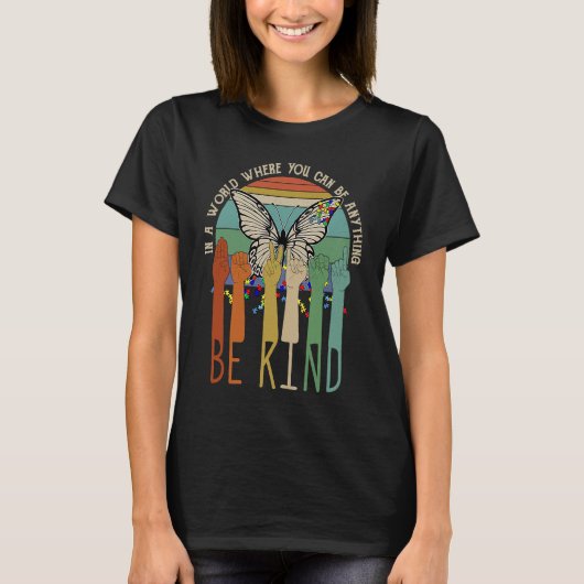 T-shirt Be Kind Autism Awareness ASL Mom Teacher Kindness (Devant)
