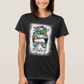 T-shirt Be Kind Autism Awareness Messy Bun Choose Kindness (Devant)
