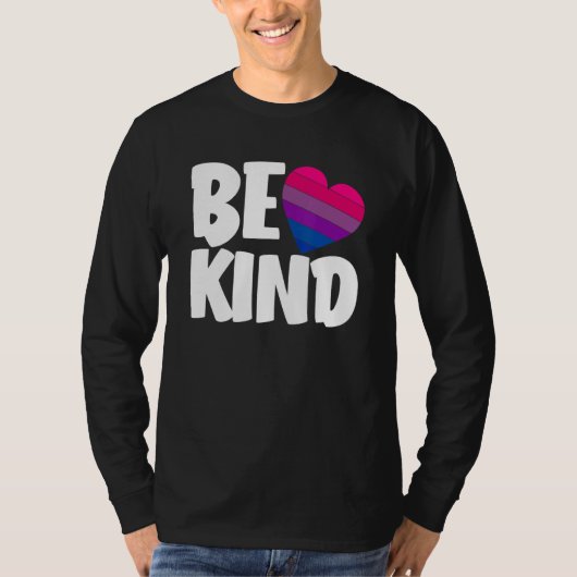 T-shirt Be Kind Funny Bi Pride Flag Bisexual (Devant)