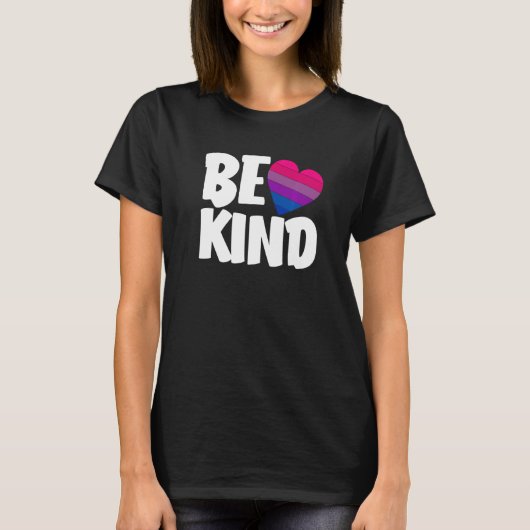 T-shirt Be Kind Funny Bi Pride Flag Bisexual Premium (Devant)