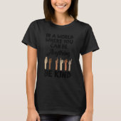 T-shirt Be Kind Hand Sign Language Enseignants Melanin Int (Devant)
