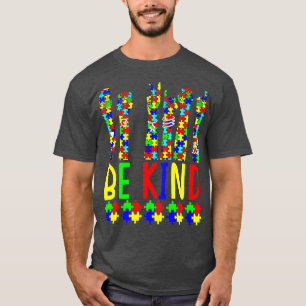 T-shirt Be Kind Hand Sign Language Puzzle Sensibilisation