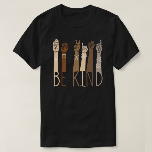 T-shirt Be Kind - Langue des Signes - Paix (Design devant)