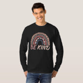 T-shirt Be Kind Leopard Rainbow Motivational Quote Teacher (Devant entier)