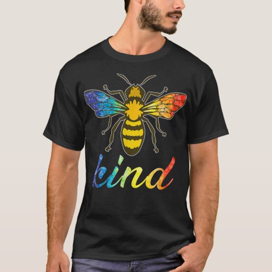 T-shirt Be Kind LGBTQ Ally Bee Kindness (Devant)