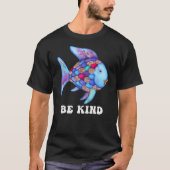T-shirt Be Kind Rainbow Fish Teacher Life Teaching Back To (Devant)