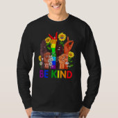 T-shirt Be Kind Rainbow Sign Language LGBT Pride Equality  (Devant)