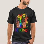 T-shirt Be Kind Rainbow Sign Language LGBT Pride Equality  (Devant)
