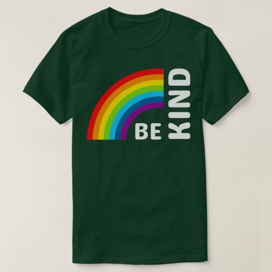 T-shirt Be Kind Retro Rainbow (Design devant)