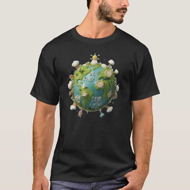 T-shirt Be Kind, Save Earth : A Call to Action Tee (Devant)