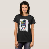 T-shirt Be Kind Sensibilisation sur l'autisme Messy Bun Fe (Devant entier)