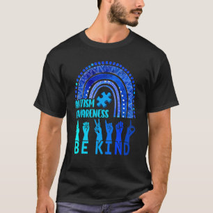 T-shirt Be Kind Sensibilisation sur l'autisme Rainbow Tren