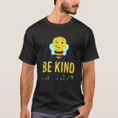 T-shirt Be Kind Sign Braille Language Bee Smile Graphic Ye (Devant)