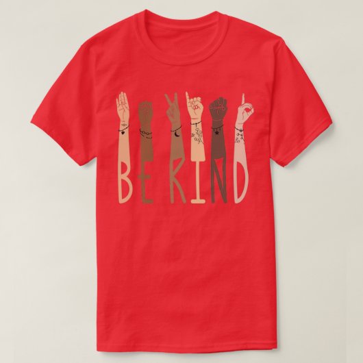 T-shirt Be Kind Sign Language 12 (Design devant)
