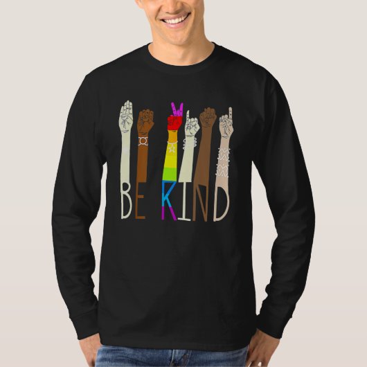 T-shirt Be Kind Sign Language Hand Talking LGBT Gay Les Pr (Devant)
