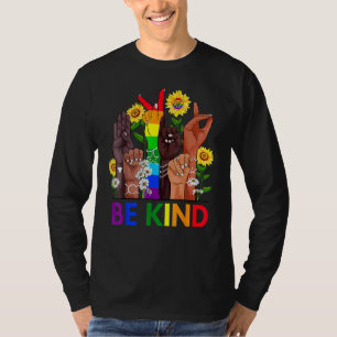 T-shirt Be Kind Sign Language Hand Talking Lgbtq+ Gay Les