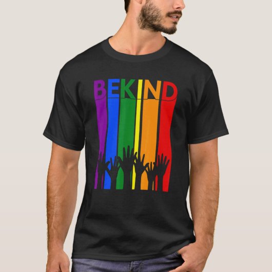T-shirt Be Kind Sign Language Hand Talking Lgbtq+ Gay Les (Devant)