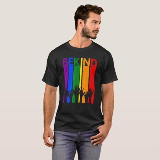 T-shirt Be Kind Sign Language Hand Talking Lgbtq+ Gay Les (Devant entier)