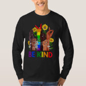 T-shirt Be Kind Sign Language Hand Talking Lgbtq+ Gay Les (Devant)