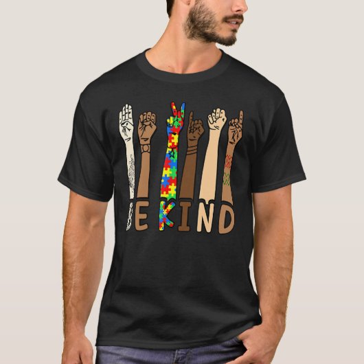 T-shirt Be Kind Sign Language Hand Talking Teacher Interp (Devant)