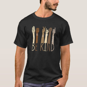 T-shirt Be Kind Sign Language Hand Talking Teacher Interp