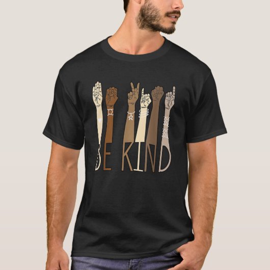 T-shirt Be Kind Sign Language Hand Talking Teacher Interp (Devant)