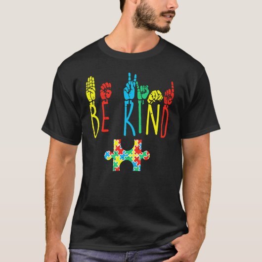 T-shirt Be Kind Sign Language Hand Talking Teacher Interp (Devant)