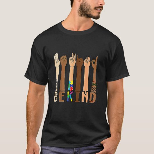 T-shirt Be Kind Sign Language Hand Talking Teacher Interp (Devant)