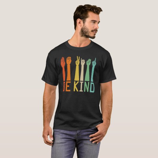 T-shirt Be Kind Sign Language Hand Talking Teacher Interp (Devant entier)