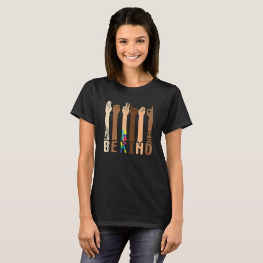 T-shirt Be Kind Sign Language Hand Talking Teacher Interp (Devant entier)