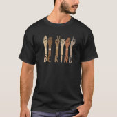 T-shirt Be Kind Sign Language Hand Talking Teacher Interp (Devant)