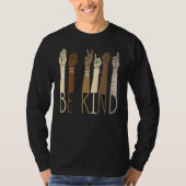T-shirt Be Kind Sign Language Hand Talking Teacher Interp (Devant)