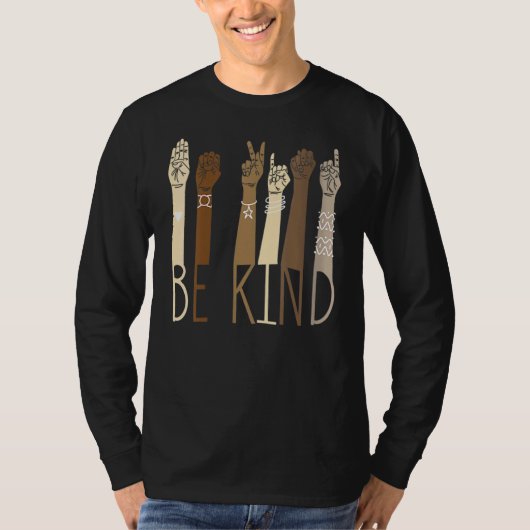 T-shirt Be Kind Sign Language Hand Talking Teacher Interp (Devant)