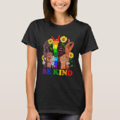 T-shirt Be Kind Sign Language Rainbow Kindness Equality LG (Devant)