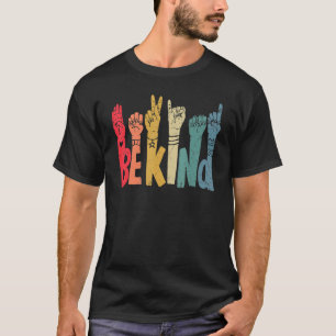 T-shirt Be Kind Sign Language UNITY JOUR Orange Anti Bully
