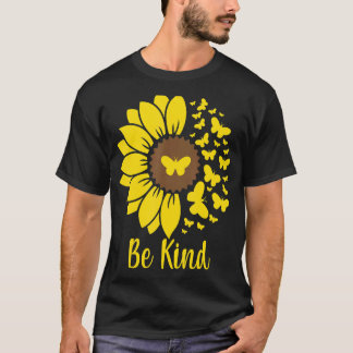 T-shirt Be Kind Sunflowers Butterflies Accueil Jardin Sunf