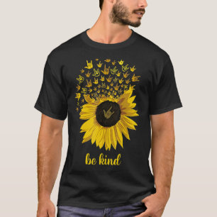 T-shirt Be Kind Yolo Hand Sign Sunflower Inspiration Flo