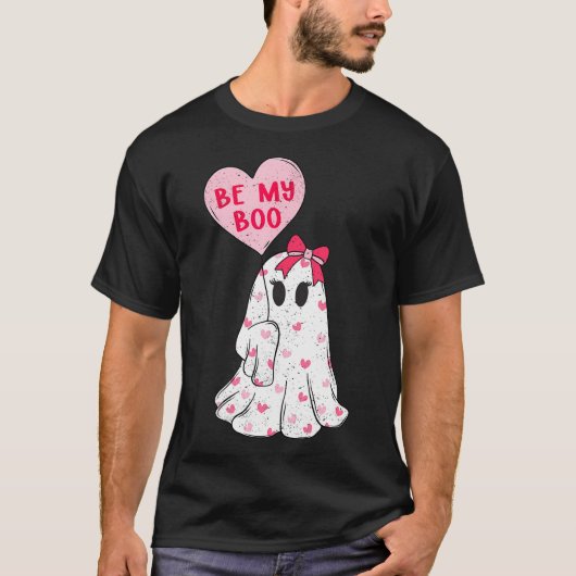 T-shirt Be My Boo Cute Valentines Ghost Pink Valentine'S D (Devant)