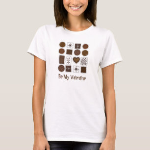 T-shirt Be My Valentine Box of Chocolates Candy Sweet Food
