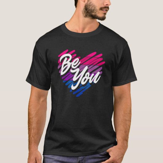 T-shirt Be You Funny Bi Pride Flag Bisexual (Devant)