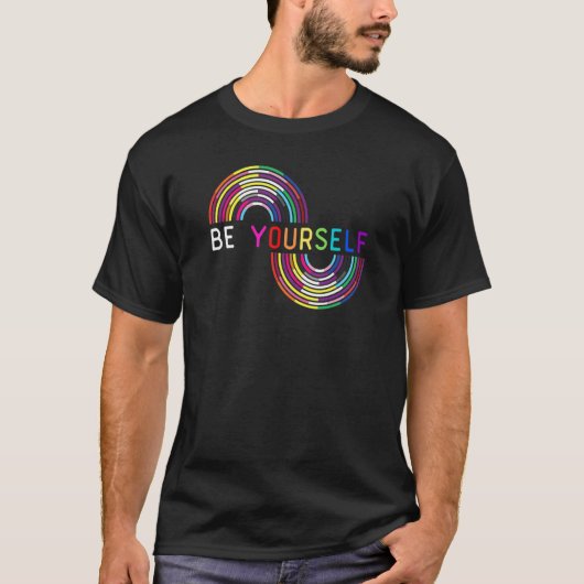 T-shirt Be Yourself LGBTQ Rainbow Flag LGBTQIA+ Pride Mon (Devant)