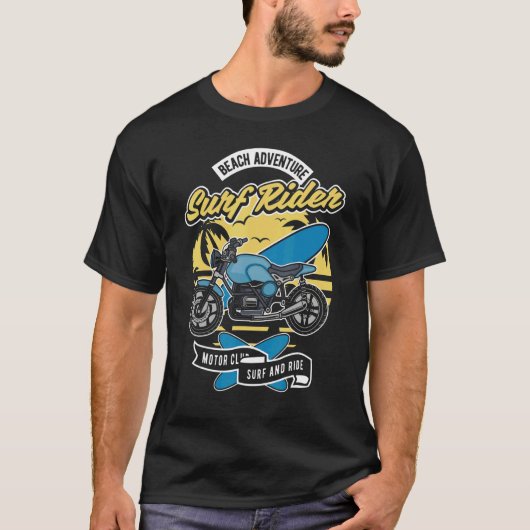 T-shirt Beach Adventure Moto Surf Et Balade Sur B (Devant)